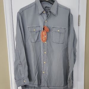Tommy Bahama Light Blue Button Up Twill Shirt - New